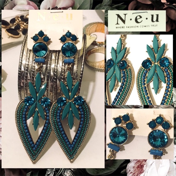 N•E•U Gorgeous Boho Chandelier Dangle Drop Statement Earrings - Picture 3 of 4